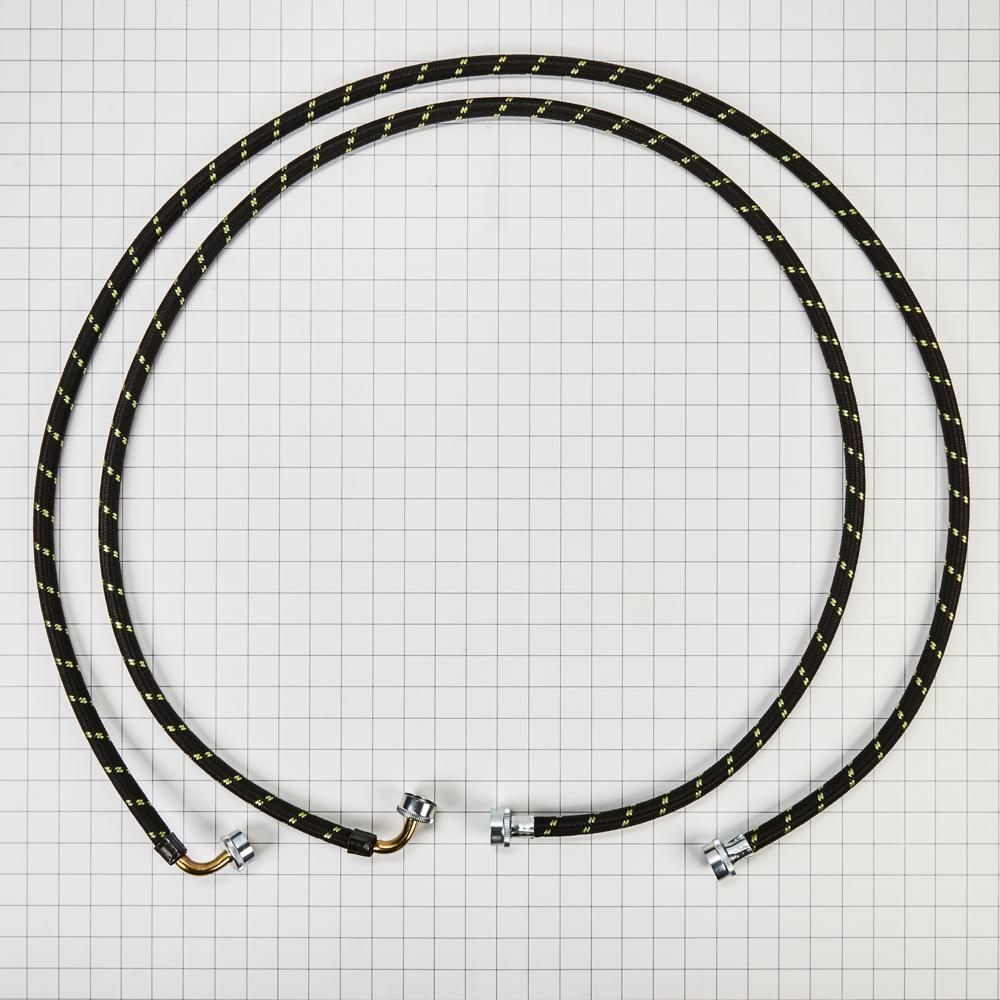 6' braided washer fill hoses rated 1500+ PSI with two female connections, and built-in O-Rings - 2 pack
