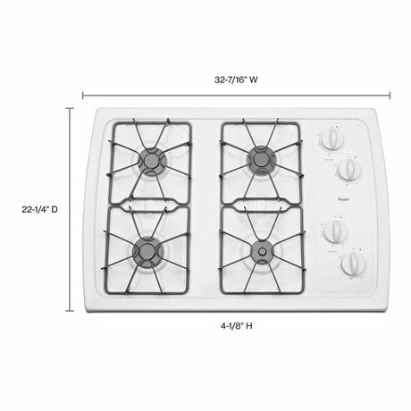 30-inch Gas Cooktop with 5,000 BTU AccuSimmer® Burner - White