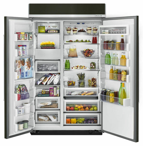 30.0 cu. ft 48-Inch Width Built-In Side by Side Refrigerator with PrintShield™ Finish - Black Stainless