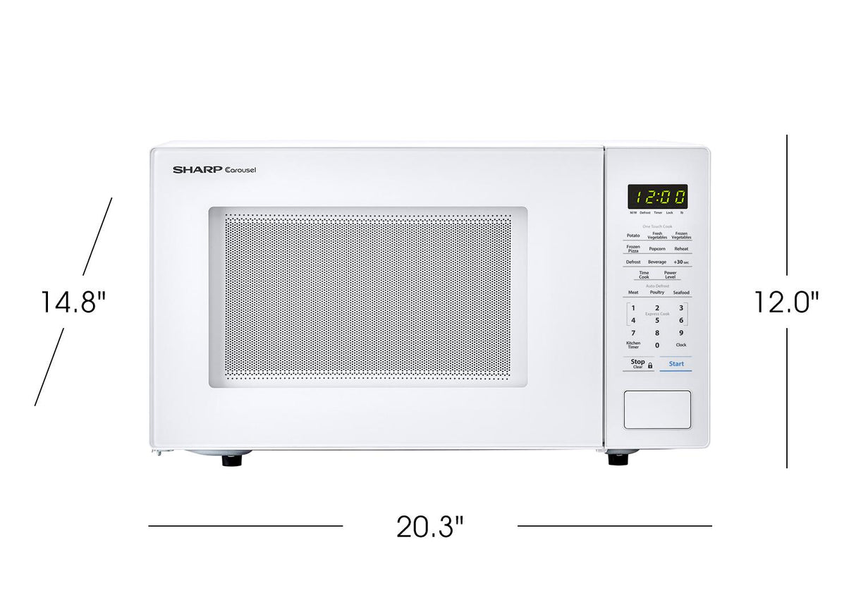 1.1 cu. ft. 1000W Sharp Countertop White Microwave