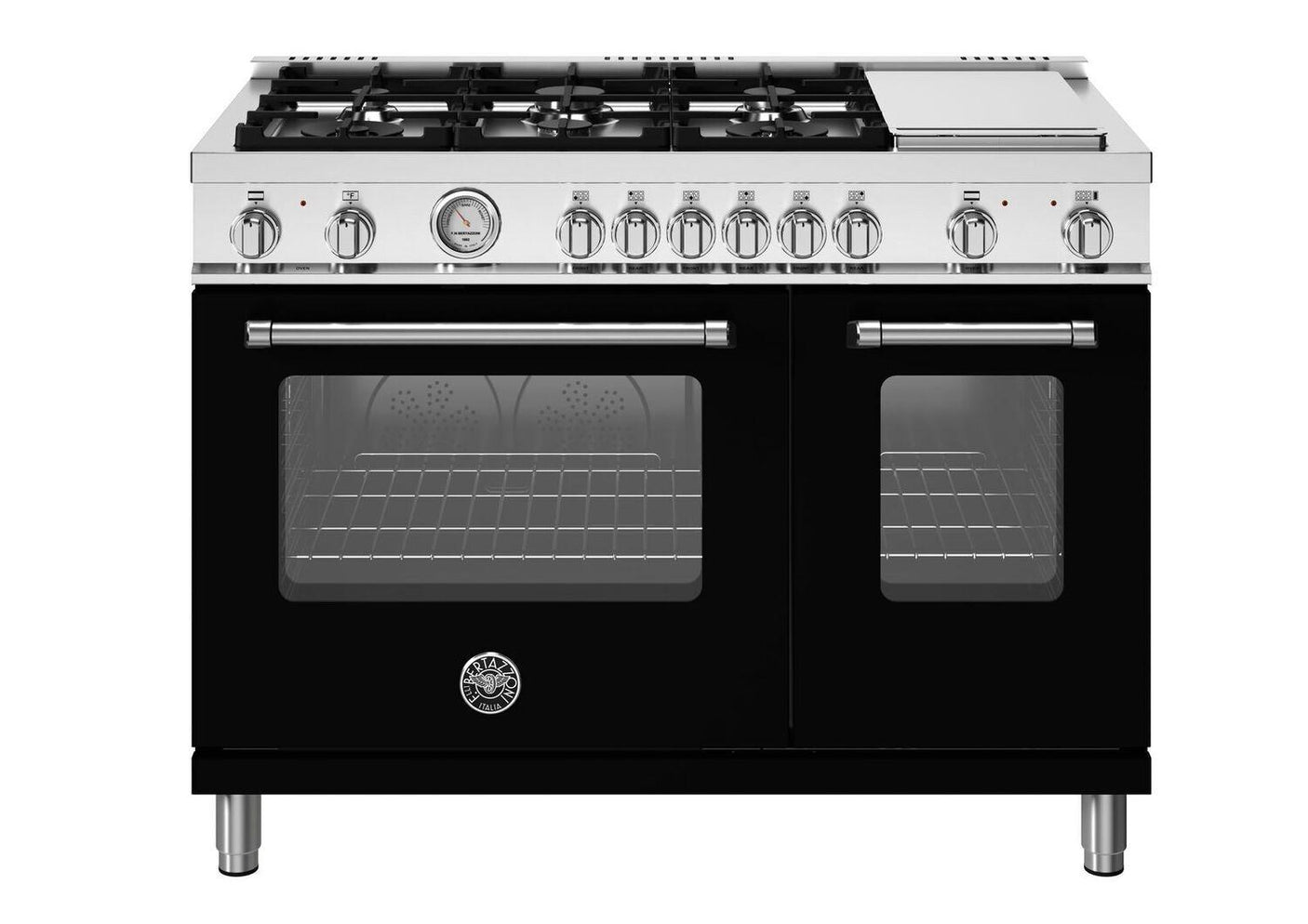 Master 48" Range Dual Fuel Manual Clean Nero Black