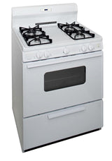 30 in. Freestanding Sealed Burner Spark Ignition Gas Range in White