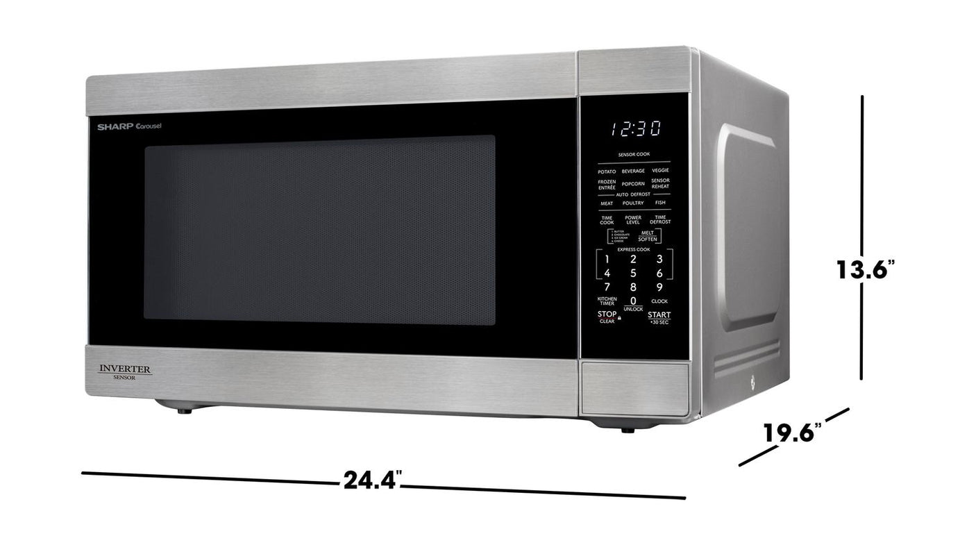 Sharp 2.2 cu. ft. 1200W Stainless Steel Countertop Microwave Oven with Inverter Technology