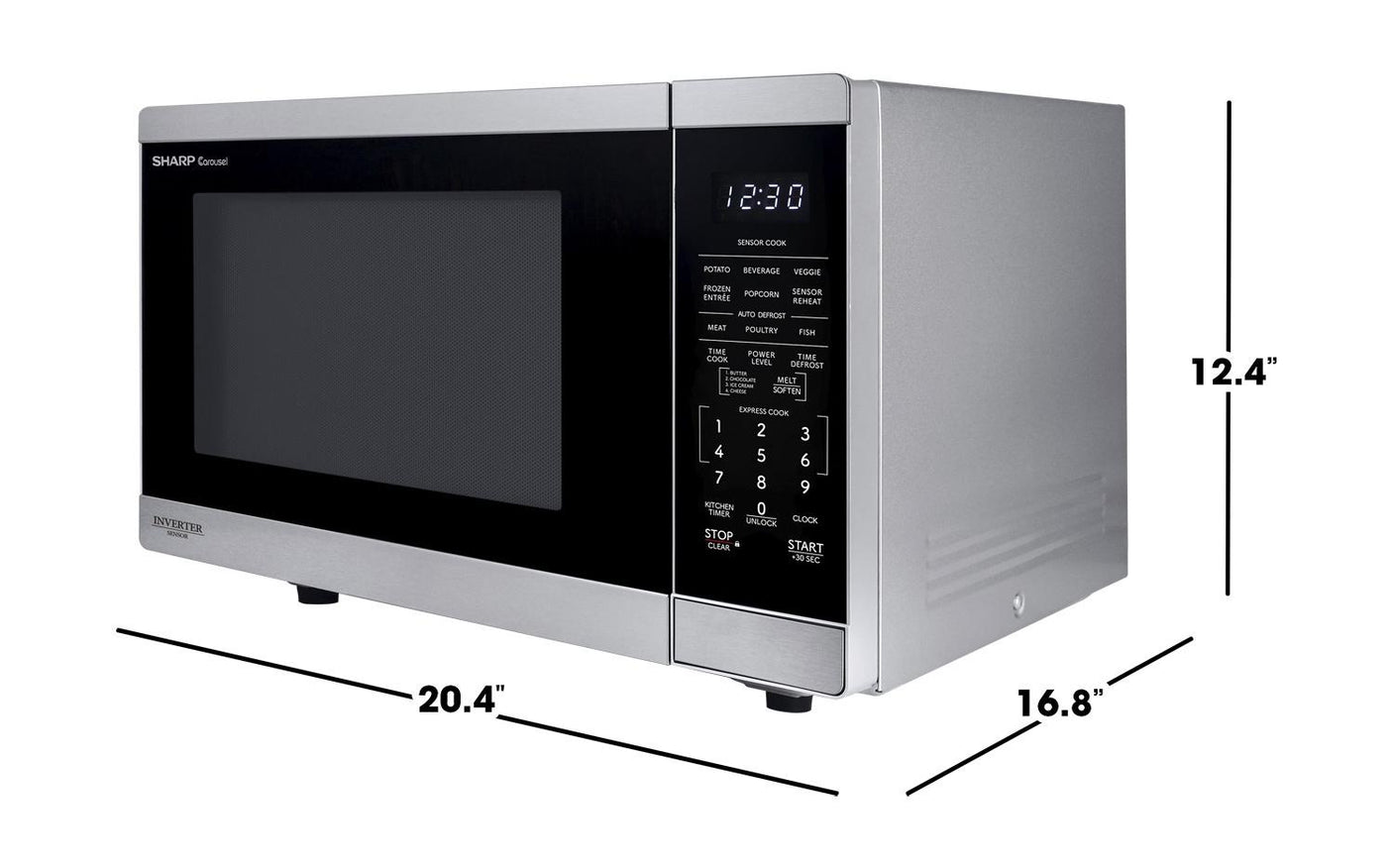 Sharp 1.4 cu. ft. 1100W Stainless Steel Countertop Microwave Oven with Inverter Technology