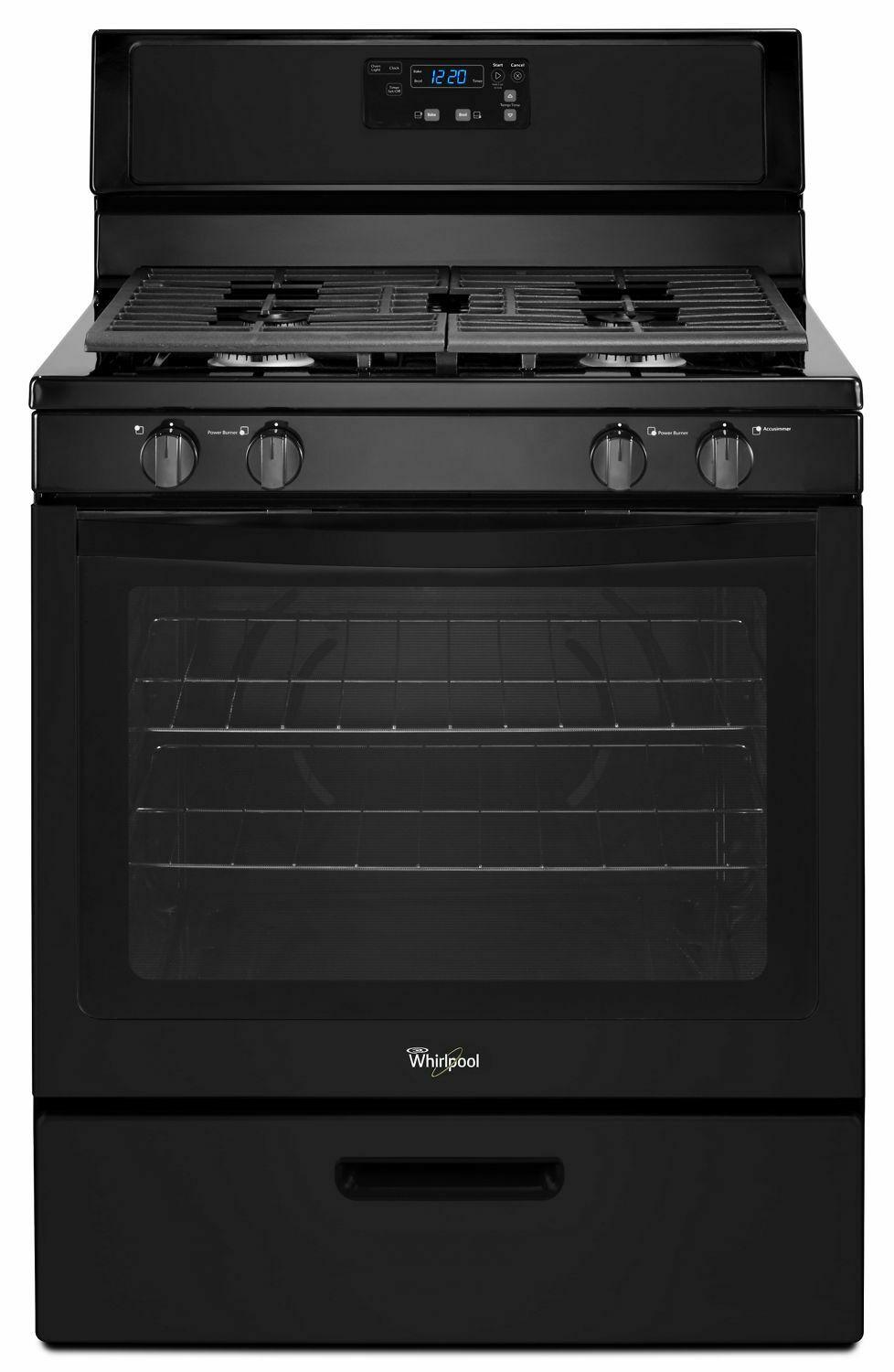 Whirlpool® 5.1 Cu. Ft. Freestanding 4-Burner Gas Stove - Black