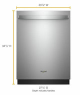 Smart Dishwasher with Stainless Steel Tub - Fingerprint Resistant Stainless Steel