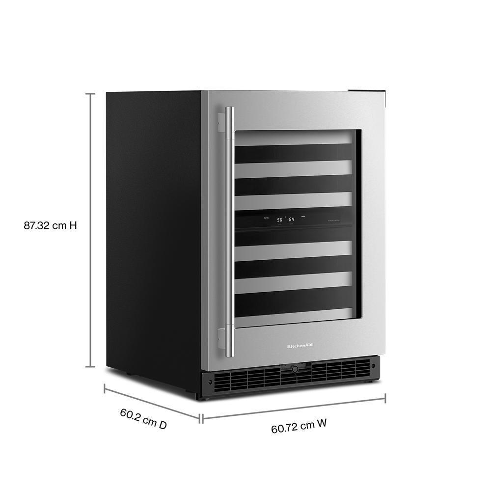 24" Undercounter Wine Cellar with Full-Extension Metal-Front Racks
