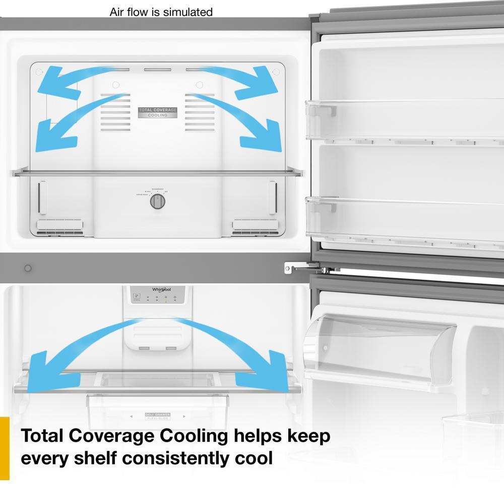 Whirlpool® 29.5-inch Wide Top Freezer Refrigerator with Total Coverage Cooling- 19.2 Cu. Ft.