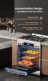 ROBAM ROBAM Portable Steam Oven 6-Slice Black Convection Toaster Oven with Rotisserie (1550-Watt)