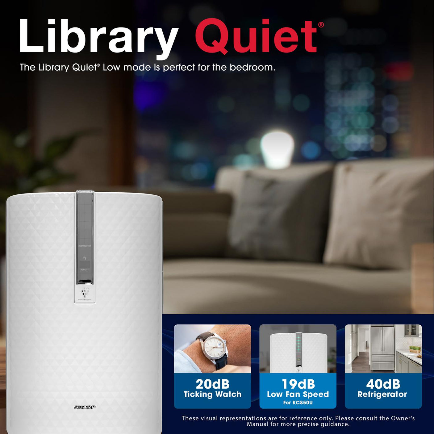 Sharp Plasmacluster Ion Air Purifier with True HEPA + Humidifier for Medium Rooms