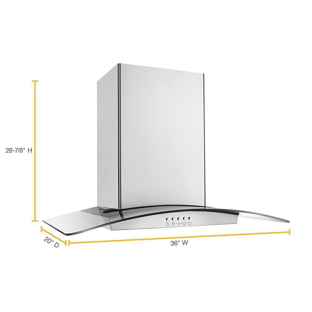36" Modern Glass Wall Mount Range Hood