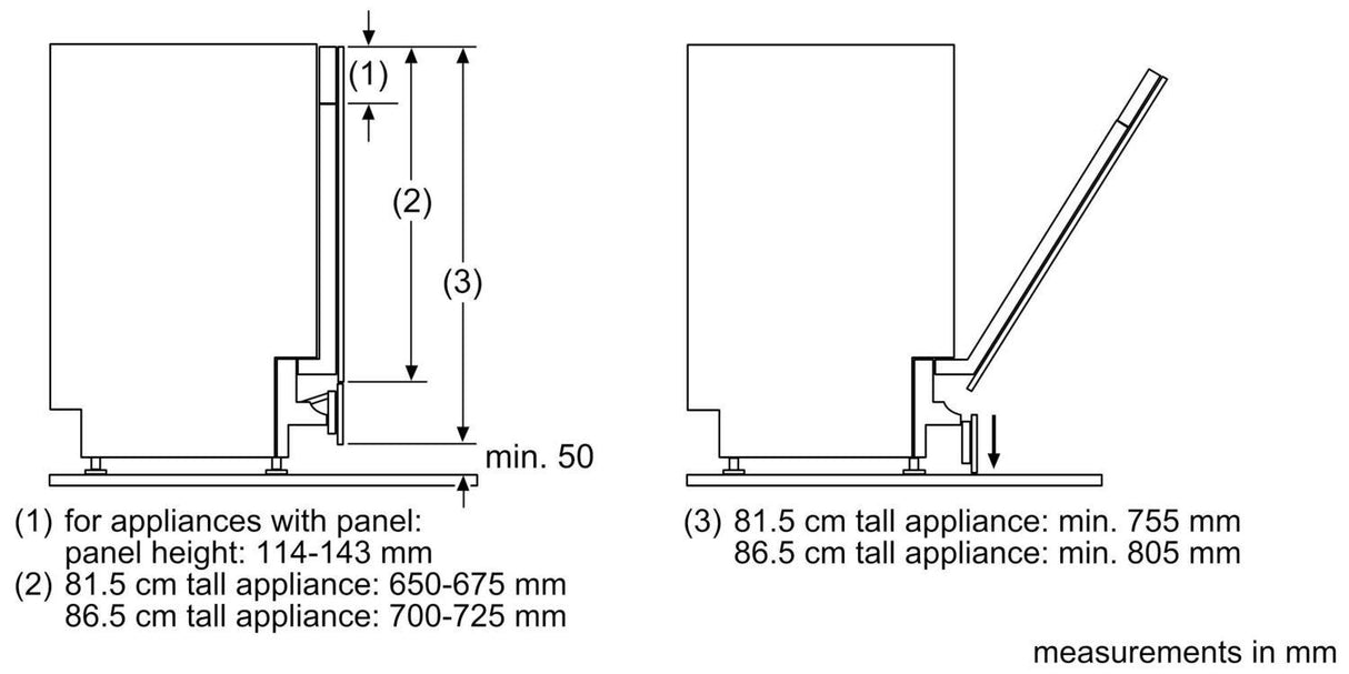 18" Dishwasher Accessory Hinge for 4" Toekick Height Installation