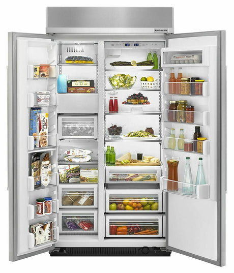 25.5 cu. ft 42-Inch Width Built-In Side by Side Refrigerator with PrintShield™ Finish - Stainless Steel