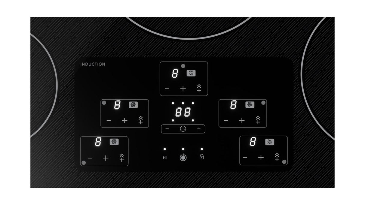 36 in. width Induction Cooktop, European Black Mirror Finish Made with Premium SCHOTT Glass