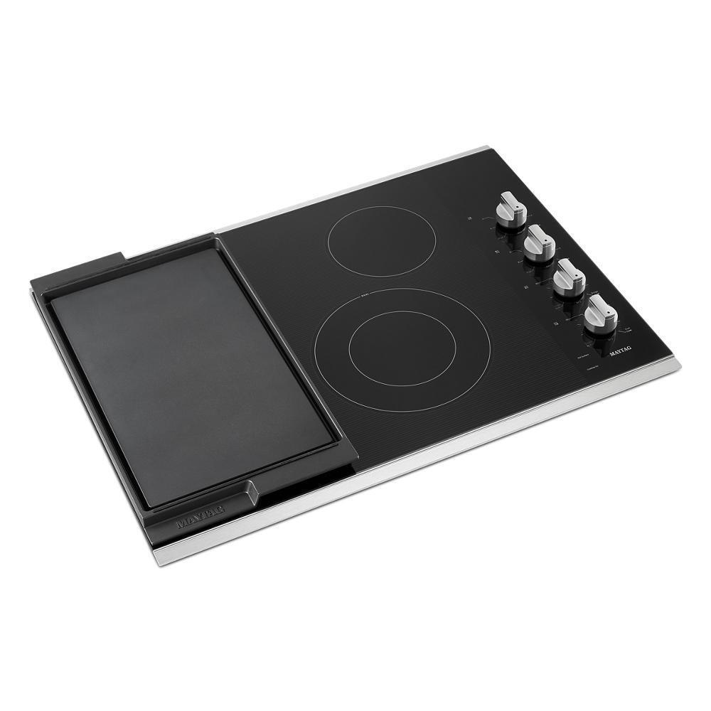 30-Inch Electric Cooktop with Reversible Grill and Griddle