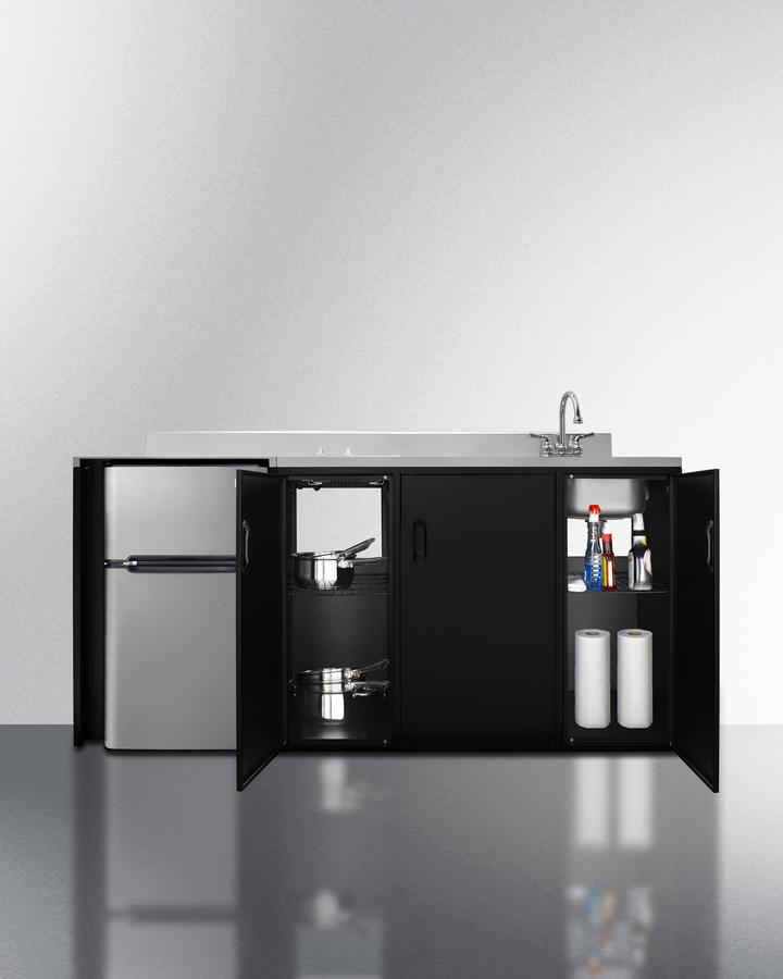 72" Wide All-in-one Kitchenette, ADA Counter Height
