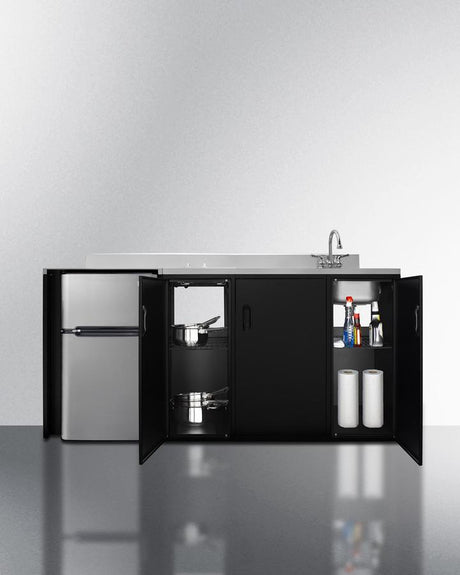72" Wide All-in-one Kitchenette, ADA Counter Height
