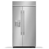 25.1 Cu. Ft. 42" Built-In Side-by-Side Refrigerator features Exterior Water and Ice Dispenser with Measured Fill