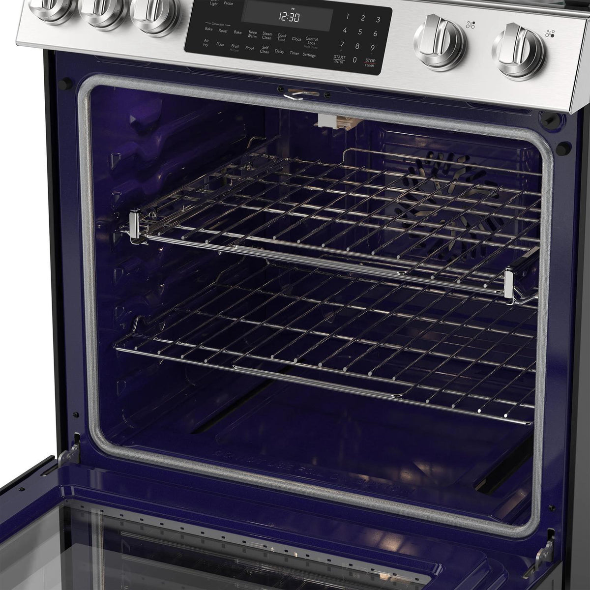 30 in. 5 Burner 6.1 cu. ft. Slide-in Gas Range with True European Convection