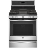 GE Profile™ 30" Smart Dual-Fuel Free-Standing Convection Range with Warming Drawer