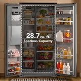 28.7 Cu. Ft. Side-by-Side Refrigerator with Panoramic LED Lighting