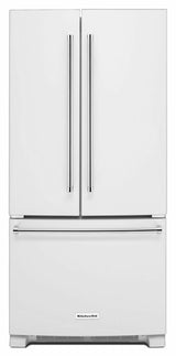 22 Cu. Ft. 33-Inch Width Standard Depth French Door Refrigerator with Interior Dispenser - White