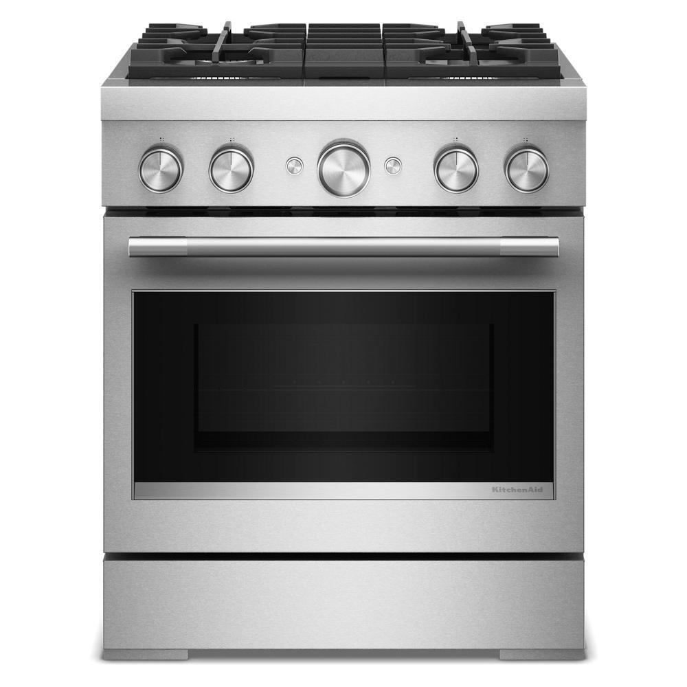 30-Inch 4 Burner Commercial-Style Dual Fuel Range with No Preheat Air Fry Mode