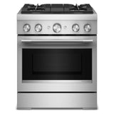 30-Inch 4 Burner Commercial-Style Dual Fuel Range with No Preheat Air Fry Mode
