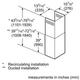 Glass Canopy Chimney Hood Extension Kit