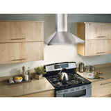 Broan® 30-Inch Convertible European Style Wall-Mounted Chimney Range Hood, 380 MAX Blower CFM, Stainless Steel LED Light