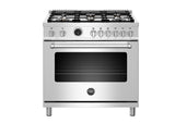 36 inch Dual Fuel Range, 6 Brass Burners, Electric Self-Clean Oven Stainless Steel