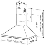 **DISCONTINUED** Broan® 30-Inch Convertible Canopy Wall-Mount Range Hood w/ Heat Sentry®, 500 CFM, Stainless Steel