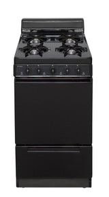 20 in. Freestanding Gas Range in Black