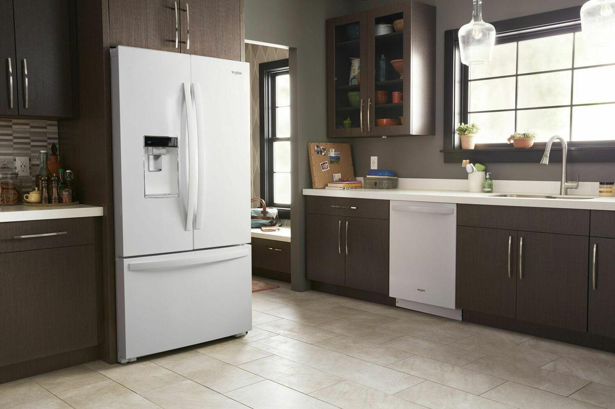 Stainless Steel Tub Dishwasher with Third Level Rack - White