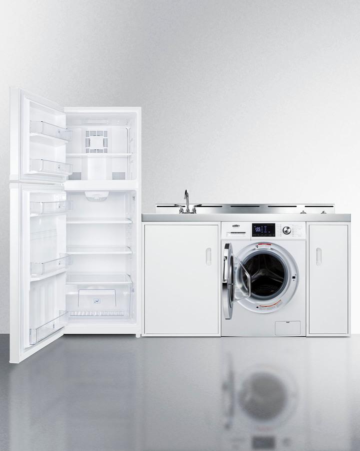 86" Wide All-in-one Kitchenette With Washer/dryer Combo