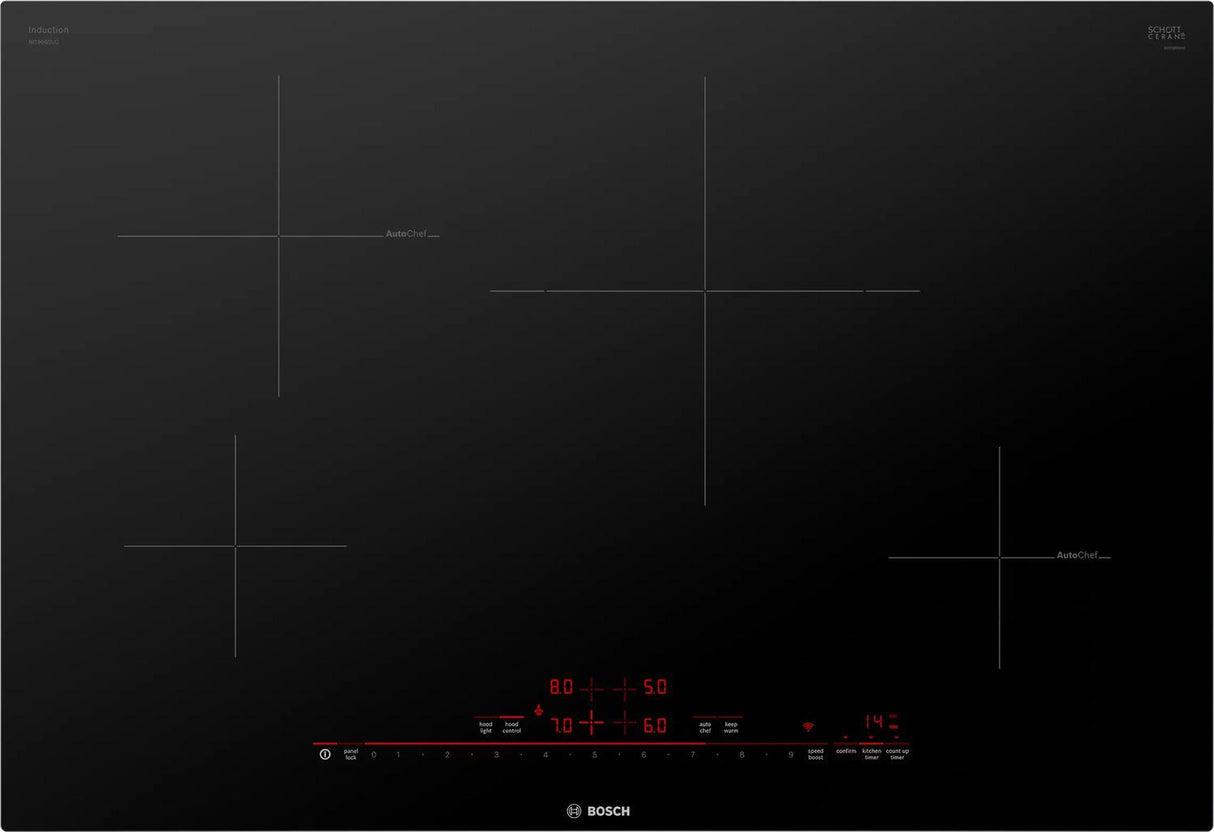 800 Series Induction Cooktop 30" Black, Without Frame