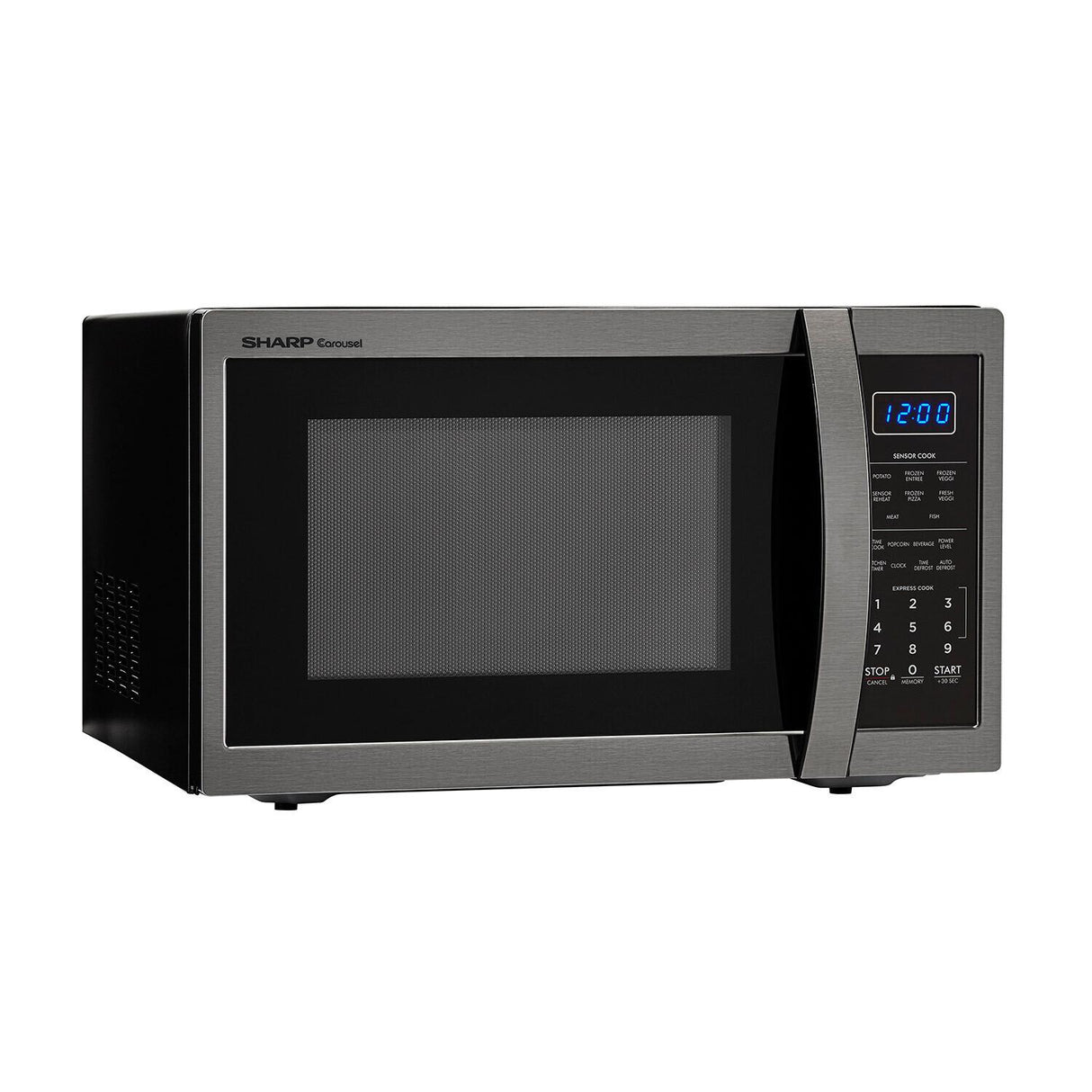 1.4 cu. ft. 1100W Sharp Black Stainless Steel Countertop Microwave Oven