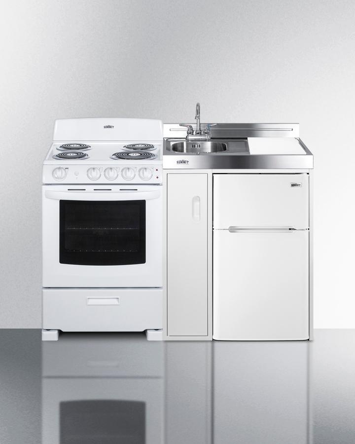 54" Wide All-in-one Kitchenette With Electric Coil Range