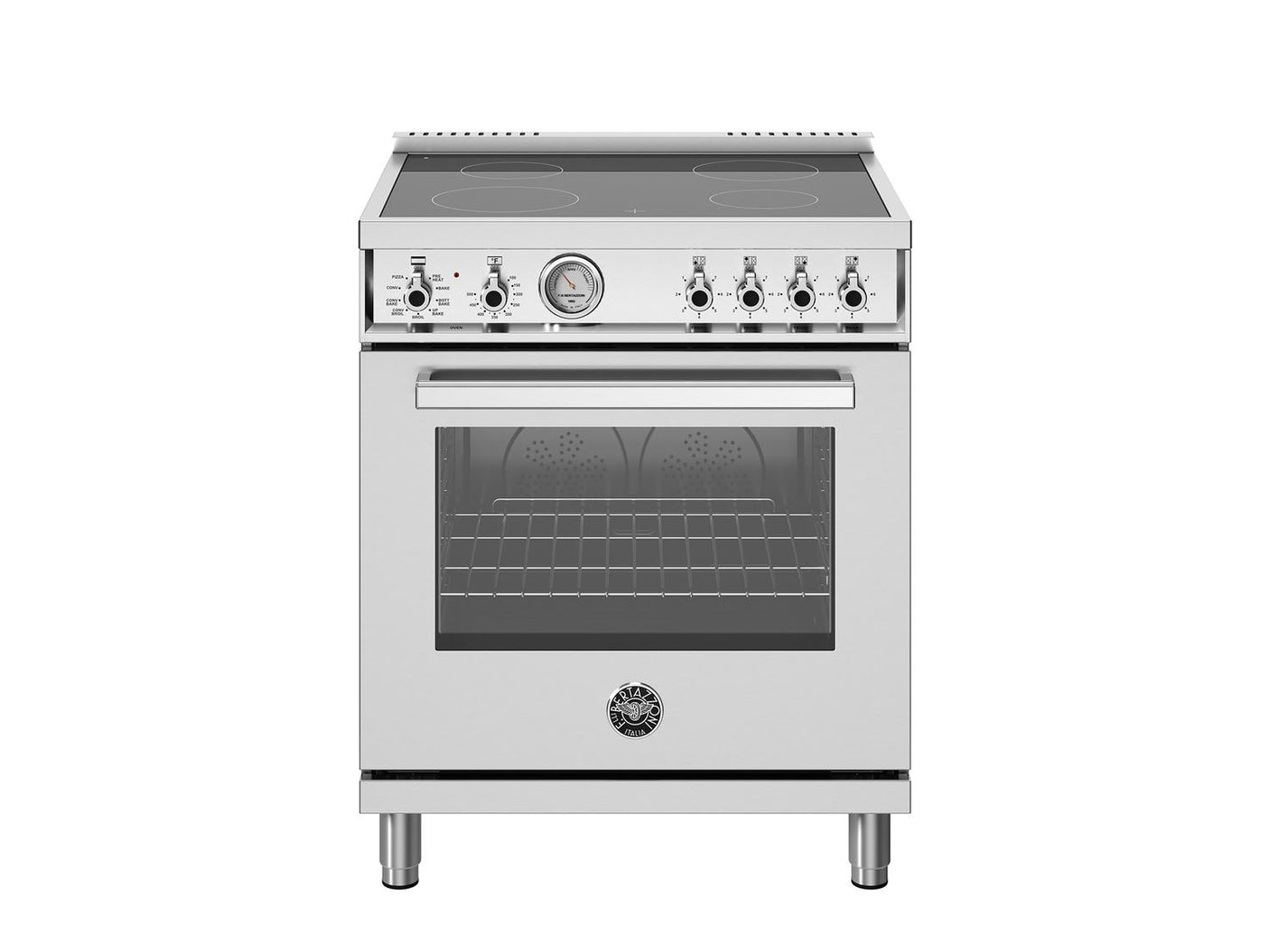 30 inch Electric Range, 4 CERAN Heating Zones, Electric Oven Stainless Steel