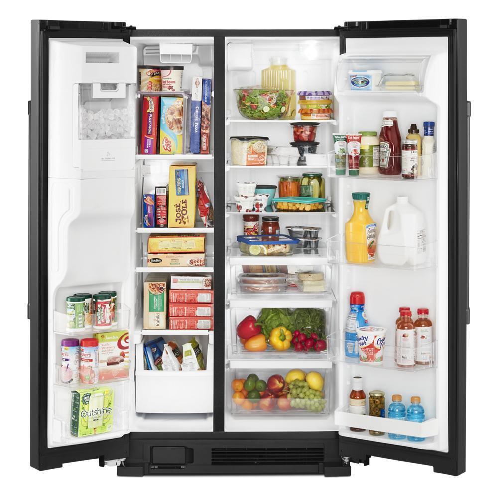 36-Inch Wide Side-by-Side Refrigerator with Exterior Ice and Water Dispenser - 25 Cu. Ft.