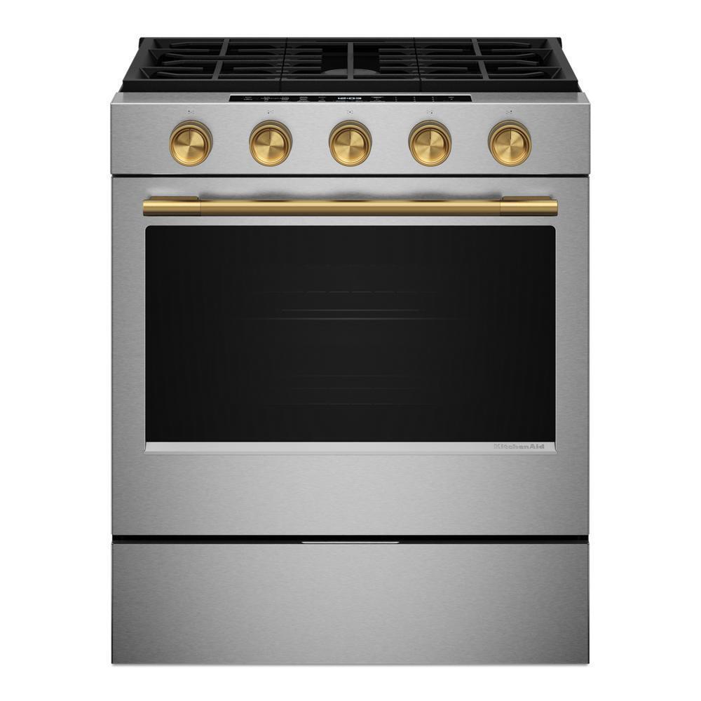 Brass Handle and Knob Hardware Accessory Kit for KitchenAid® Slide-In ConvectionRange