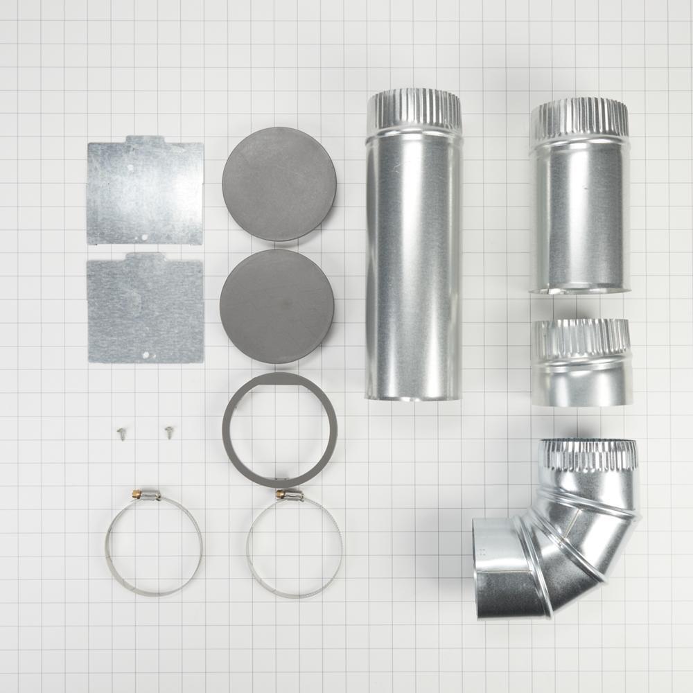 4-way internal dryer vent kit for Left, Right, and Bottom venting, compatible with WE/GD94/95/97HEX & ME/GD6000/7000X models.