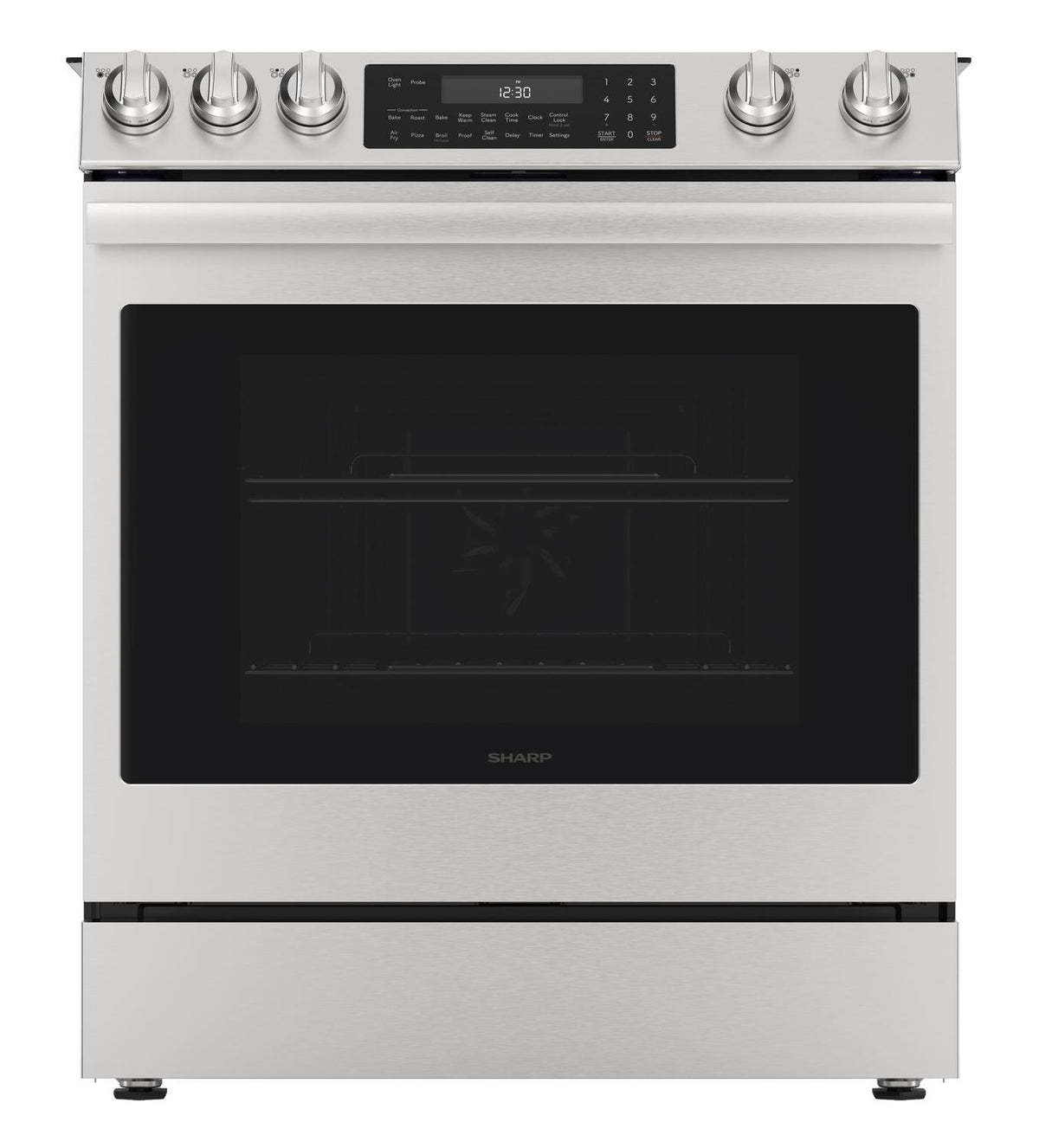 30 in. 5 Burner 6.3 cu. ft. Slide-in Electric Range with True European Convection