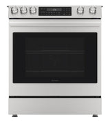 30 in. 5 Burner 6.3 cu. ft. Slide-in Electric Range with True European Convection