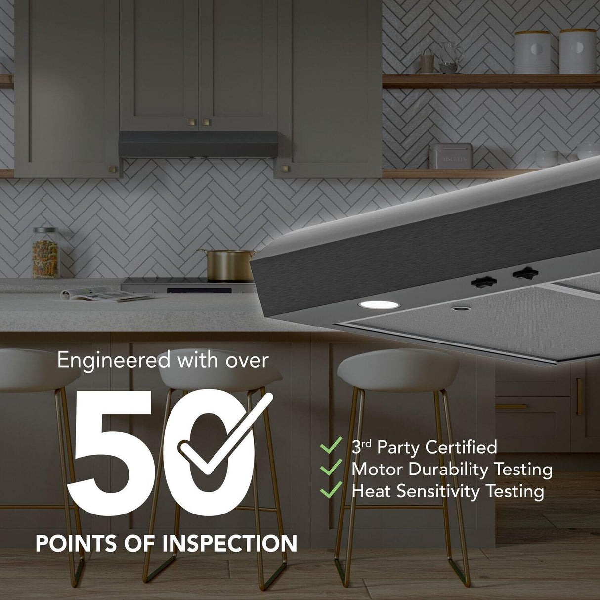 Broan-NuTone 30-Inch Under Cabinet Range Hood, ENERGY STAR, 350 Max Blower CFM, Black Stainless Steel