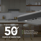 Broan-NuTone 30-Inch Under Cabinet Range Hood, ENERGY STAR, 350 Max Blower CFM, Black Stainless Steel