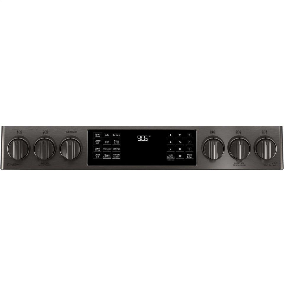 GE Profile™ 30" Smart Slide-In Front-Control Gas Double Oven Convection Range