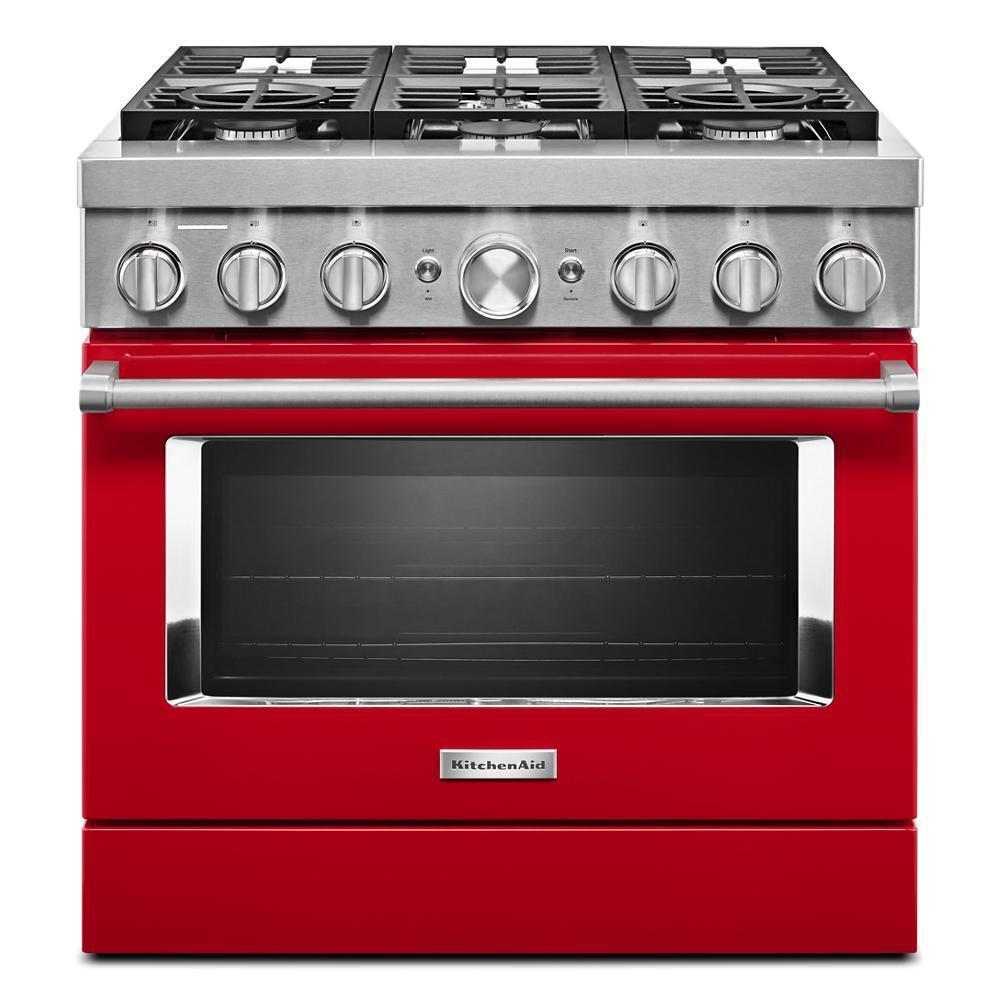 KitchenAid® 36'' Smart Commercial-Style Dual Fuel Range with 6 Burners