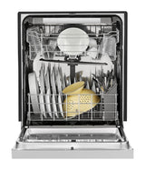 Stainless steel dishwasher with third level rack