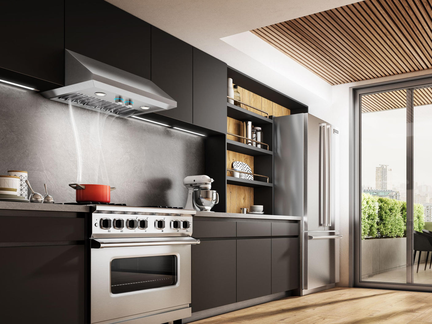 CERVINIA Undercabinet Range Hood 30" wide - 600CFM